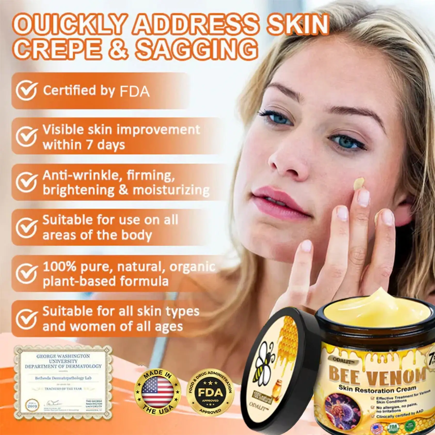 FDA Approved: ODALIT® Bee Venom Skin Restoration Cream — 🔥Limited Time 70% OFF🔥